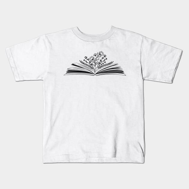 Wild flower Book Lover Keep Reading Book Lovers Kids T-Shirt by uncommontee